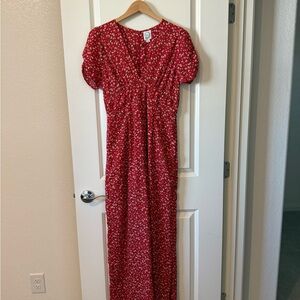 Red Floral Pant Jumpsuit